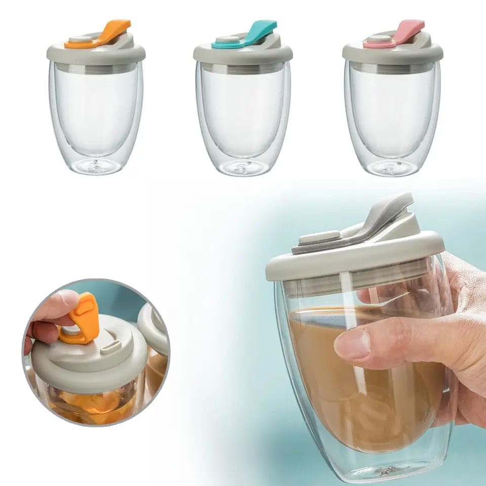 Double Wall Glass, Transparent Insulated Coffee Cup, Transparent Double Layer Wall Glass Cup, Cute Portable Water Cup, Double Wall Glass Cup Double Wall Glass, Transparent Insulated Coffee Cup, Transparent Double Layer Wall Glass Cup, Cute Portable Water Cup, Double Wall Glass Cup